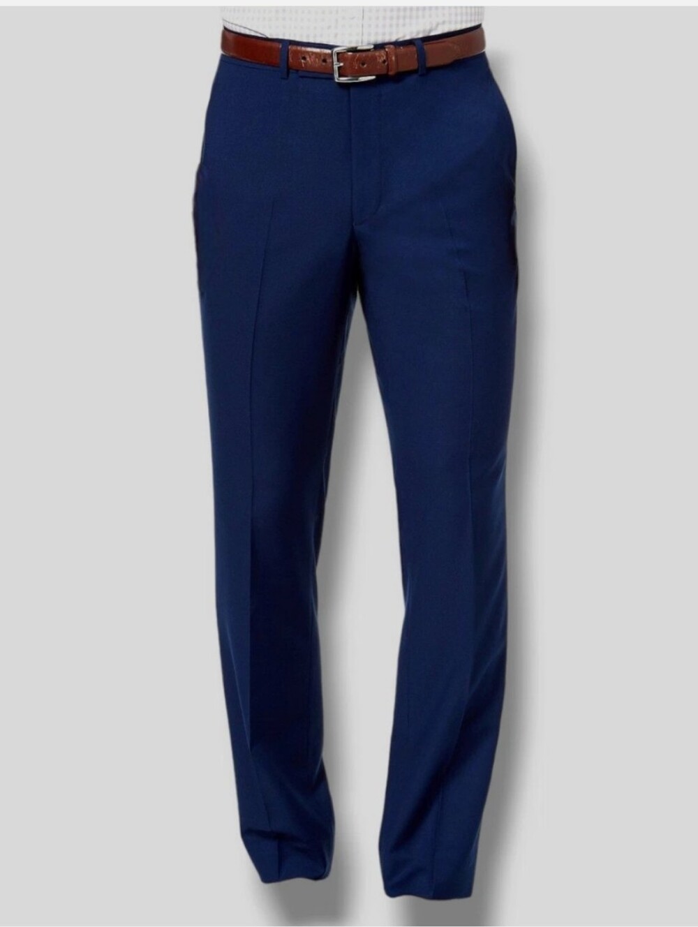 Kenneth Cole Reaction Men Blue Solid Suit Dress Trousers Pants 30W X 29L